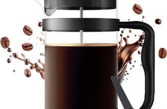 KICHLY 8 Cup Cafetiere French Press 1.0L Coffee Maker and Tea Maker with Heat Resistant Glass and Ergonomic Design