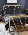 KINGSIZE Joanna Hope Grace Gold Metal Bed Frame