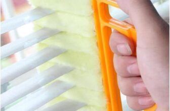 KOKSI Wet Dry Venetian Window Blind Cleaner Brush with Ergonomic Handle for Dust Cleaning Shades Dirty Blinds Home Care & Cleaning Tool Damp Duster Sponge