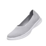 KONHILL Womens Mesh Slip-on Loafers, Casual Flats, 7UK, Light Gray
