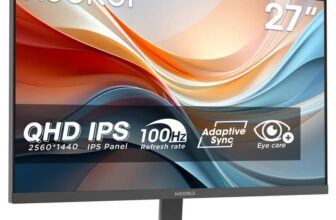 KOORUI E2721F 27 Inch QHD Monitor, Gaming 100Hz, IPS, 1440P, Adaptive Sync – Sold by Fleuriring Store / FBA