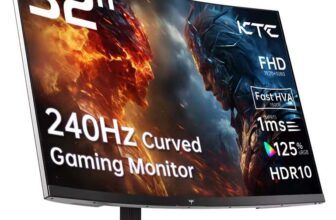 KTC 32 Inch Curved Gaming Monitor, Full HD 1080P240Hz Monitor (with code) KTC Monitor Store