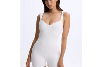 Kaia Modal Sweetheart-Neck Unitard in White