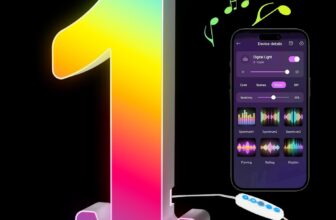 Kangtaixin LED Number Lights RGB Color Changing, Light Up Marquee 0-9 Digits Lights Sign with USB Power Supply, APP Control, Dimmable, Decoration for Birthday Party Gifts Christmas Wedding – Digit 1