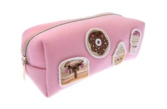 Kawaii Patch Pink Felt Pencil Case