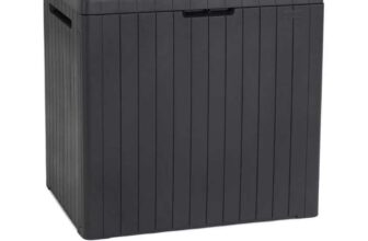 Keter City 113L Outdoor Garden Storage Box – Grey , Free C&C