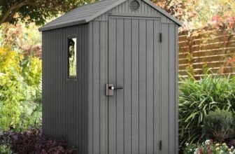 Keter Darwin Grey Outdoor Apex Garden Storage Shed, 6 x 4ft with Apex Roof
