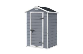 Keter Manor Outdoor Garden Storage Shed, Grey, 4 x 3 ft
