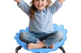 Kids Sensory Spinning Chair, Spinning Chair for Autism & ADHD Children, Autism Sensory Equipment Sit and Spin Activity Toys, Kids Swivel Chair Wobble Board