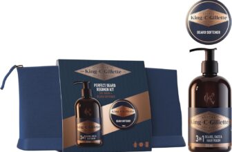 King C. Gillette Beard Regimen Kit for Men, Face and Beard, 3in1 Wash 350ml and Softener 100ml, Cleansing and Conditioning