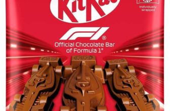KitKat F1 Chocolate Car Figures, Milk Chocolate Wafer Biscuit, 5 Pack, 5 x 11g (55g) – S&S £1.28