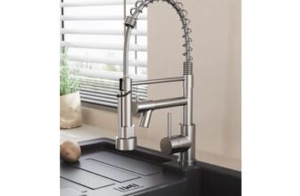 Kitchen Stainless Steel Faucet with Pot Filler and Pull down Spring Spout