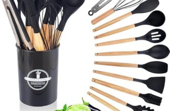 Kitchen Utensils Set 12PCS, Silicone Cooking Utensils Set with Wooden Handle Non-Stick Cooking Spoons Utensil Sets Silicone Kitchen Utensil Set Heat Resistant Kitchen Tools Heat Resistant Set