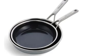 KitchenAid Stainless Steel Ceramic Non-Stick 24cm & 28cm Frying Pan Set