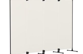 Kokorona 4-Panel Folding Room Divider, Beige, Easy Install