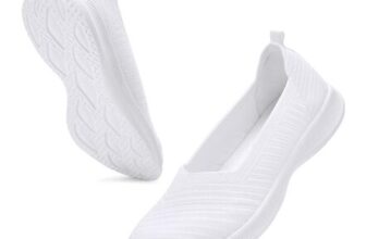 Konhill Womens Casual Slip-on Loafers, Lightweight White 8UK