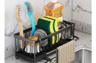 Koolkasa Kitchen Sink Organiser with Draining Tray and Dishcloth Hanger