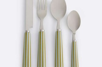 LA REDOUTE INTERIEURS Leela 16-Piece Cutlery Set with Two-Tone Striped Handles – with Code