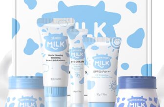 LAIKOU Milk Skincare Set, Beauty Facial Kit for Hydrating & Smoothing 5Pcs Christmas Birthday Pamper Gift with Cleanser, Day & Night Cream, Eye Cream, Sunscreen for Teenage Girls Women Mom Daughter