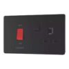 LAP 45A 2-GANG 2-POLE COOKER SWITCH & 13A DP SWITCHED SOCKET MATT BLACK WITH LED WITH BLACK INSERTS – Free C&C