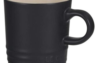 LE CREUSET Stoneware Espresso Mug 100ml – Black / Meringue