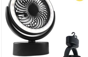 LED Camping Light and Fan Black (Free C&C The Range)