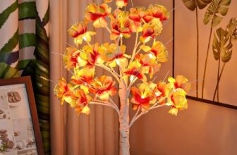 LED White Birch Tree Lights with Simulated Night-Blooming Jasmine Decorative Lamps,LED Tree Lights Tree Lamps for Living Room Cute Night Light for House Christmas Decor,Battery and USB (Pink)