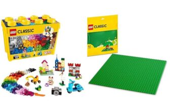 LEGO 10698 Classic Large Creative Brick Storage Box Set & 11023 Classic Green Baseplate (Bundle)