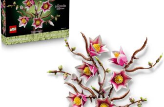 LEGO Botanicals Magnolia Branches – Artificial Flowers Set for Adults – 5 Faux Magnolias for Living Room or Bedroom Decor – DIY Gift Idea for Women – 11510