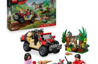 LEGO Jurassic World Raptor Off-Road Escape Dinosaur Toy – Incl. 2 Dino Figures