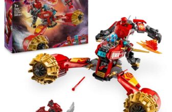 LEGO NINJAGO Kais Mech Storm Rider – Ninja Toy with a Flying Motorbike, Action Figure & 3 Minifigures – Birthday Gift Idea 71830
