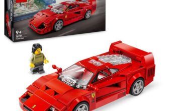 LEGO Speed Champions Ferrari F40 Supercar Buildable Vehicle, Toy Model Car for 9 Plus Year Old Boys & Girls, with Driver Minifigure, 76934