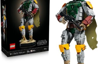 LEGO Star Wars 75455 Boba Fett Figure – Model Kit for Adults incl. Beskar Armour, Blaster & Bounty Hunter Minifigure – Shelf or Desk Decor – Gift for Return of the Jedi Fans