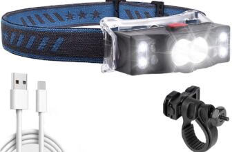 LETOUR LED Head Torch, Head Torch Super Bright 2 in 1 Bike Lights 1000lm 7 Modes Headlight with Red Warning Light IPX5 Waterproof for Running, Jogging, Fishing, Camping, Cycling, Hiking, Work