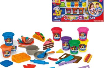 LEXIBOOK, Soft and Malleable Modeling Clay Set Super Chef, CRDOUGH16