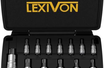 LEXIVON Tamper Proof Torx Bit Socket Set, Premium S2 Alloy Steel 13-Piece Security Star T8 – T60 Set Enhanced Storage Case (LX-146)