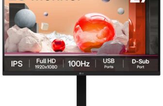 LG Monitor 27BA550 – FHD 1080p IPS 27 inch, 100Hz, 5ms, Office Display, Built-in Power and Speakers,