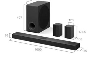 LG US80TR Bluetooth Wi-Fi Soundbar with Dolby Atmos, DTS:X, Wireless Subwoofer & Rear Speakers, Black