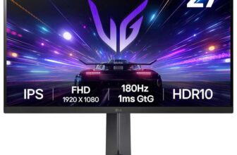LG Ultragear Gaming Monitor 27GS65F, 27 Inch, 1080p, 180Hz, 1ms, IPS Display, HDR 10, NVIDIA G-Sync Compatible & AMD