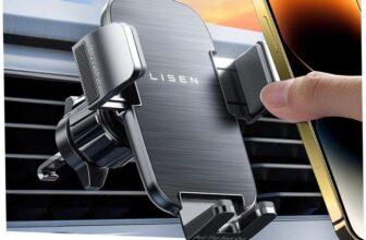 LISEN Best Car Phone Holder for Cars, Mobile Phone Holder Cars Air Vent, Ultra Stable Car Accessories – Sold by NoneSTOP / FBA