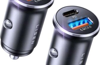 LISEN Cigarette Lighter USB Charger 2 Pack 12V Car USB C Adapter Socket 69W Metal Car Charger Fast Charge with voucher – B King FBA