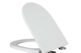 LOORMEI Toilet Seat Soft Close with 360 Adjustable Hinge Hygienic D-Shape Top Fixing – White, 470 x 362mm