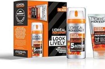 LORÉAL MEN EXPERT LOOK LIVELY GIFTSET FOR MEN, ANTI-FATIGUE MOISTURISER XL 100ML & FACE WASH 100ML, HYDRA ENERGETIC DUO WITH VITAMIN C