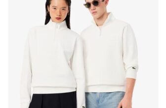 Lacoste High Neck Embossed Zipped Sweatshirt