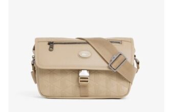 Lacoste Small Monogram Leather Flap Satchel