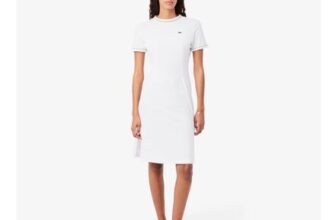 Lacoste Trim Accent Jersey T-Shirt Dress