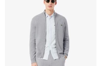 Lacoste Zipped High Neck Cotton Sweater