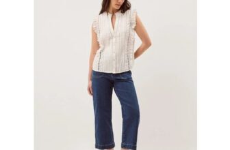 Lacy Sleeveless Broderie Top Ivory