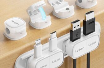 Laitver 6 Pack Cable Clips Holders Magnetic Closure Cable Tidy Cord Organiser, sold by BeiYu Store FBA