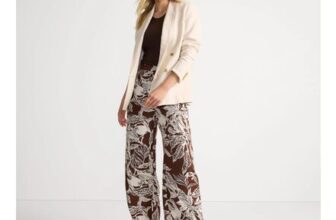 Lands End Wide Leg Printed Pull-on Trousers